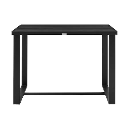 Armen Living Felicia Outdoor Patio Counter Height Dining Table in Black Aluminum 840254332584